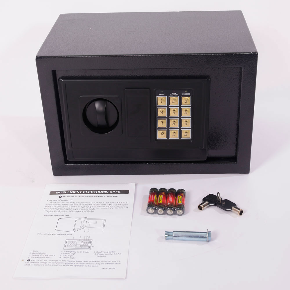 Digital Steel Safe Electronic Locking Money Strongbox Cash Box Key