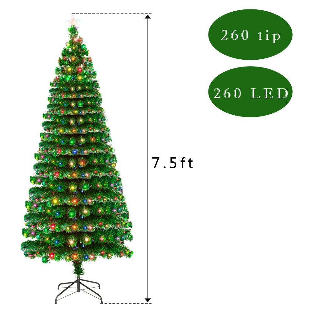 7 5ft Christmas Fiber Optic Pre Lit Xmas Tree W Led Lights Christmas Decor 7 5ft Christmas Fiber Optic Pre Lit Xmas Tree W Led Lights Christmas Decor