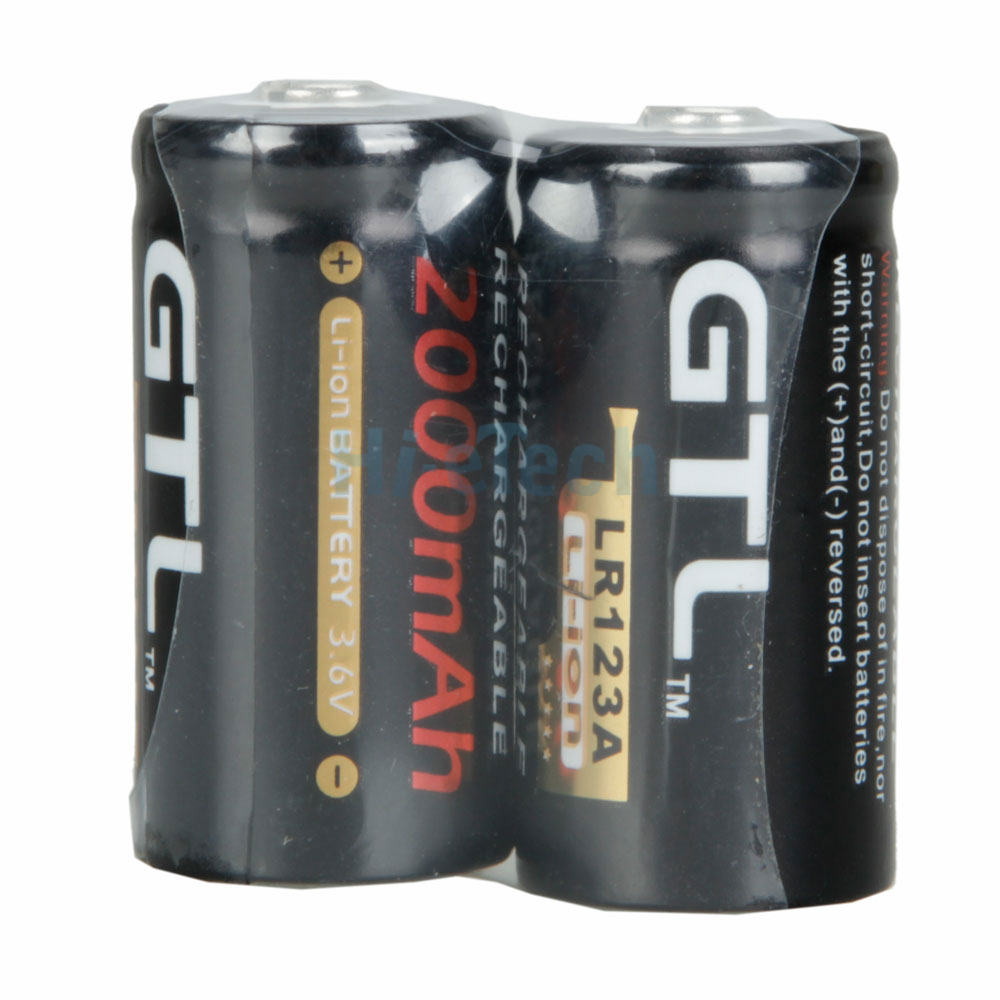 New 2 Pcs GTL AG13 LR123A 2000mAh 3.6V Lithium Liion Rechargeable