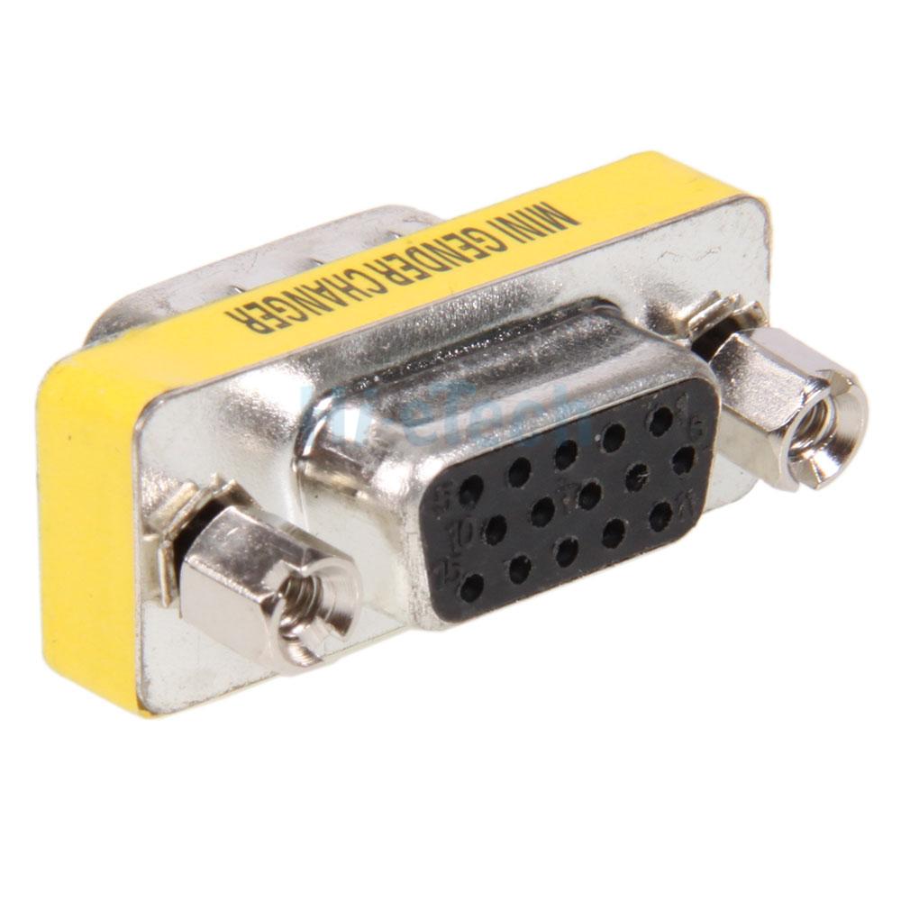 New 4X 15 Pin HD SVGA VGA Gender Adapter Changer Female to Male F/M